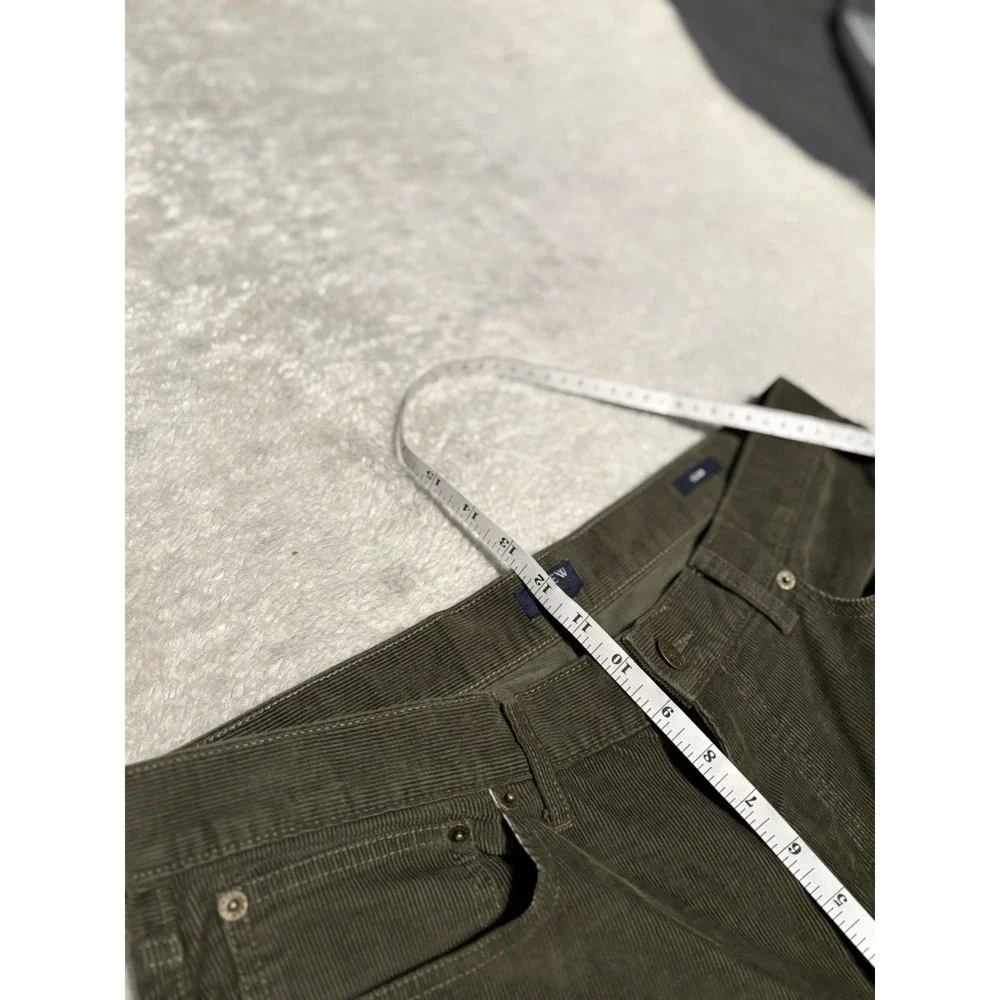 J Crew Flex Men's Corduroy Slim Olive Green Pants Size 32x30 Stretch